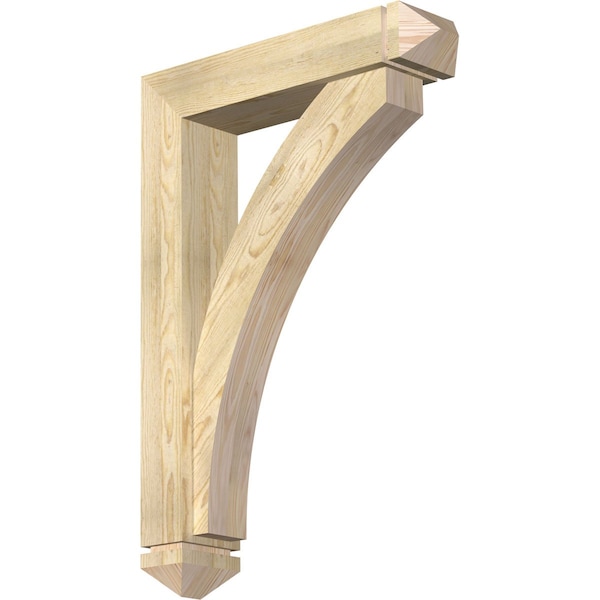 Ekena Millwork Thorton Arts and Crafts Rough Sawn Bracket w/ Offset Brace, Douglas Fir, 6"W x 26"D x 38"H BKT0604X26X38THR03RDF - main